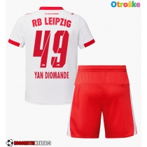 Otroške Nogometnih dresov RB Leipzig Yan Diomande #49 Domači 2025-26 Kratki rokavi (+ hlače)